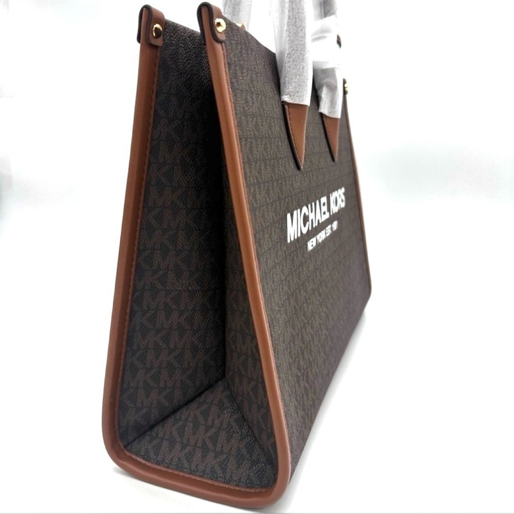 Michael Kors Medium Mirella Tote Bag Brown/Gold - Picture 4 of 11